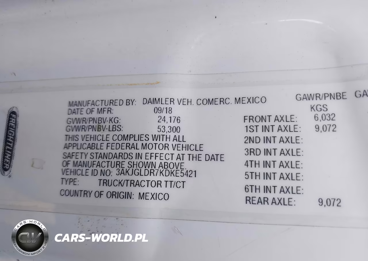 2019 Freightliner Cascadia 125 VIN:3AKJGLDR7KDKE5421 - 8