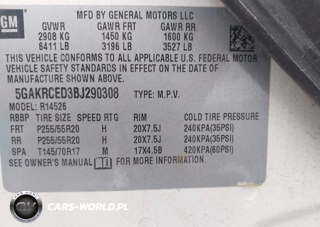 2011 Buick Enclave VIN:5GAKRCED3BJ290308 - 9