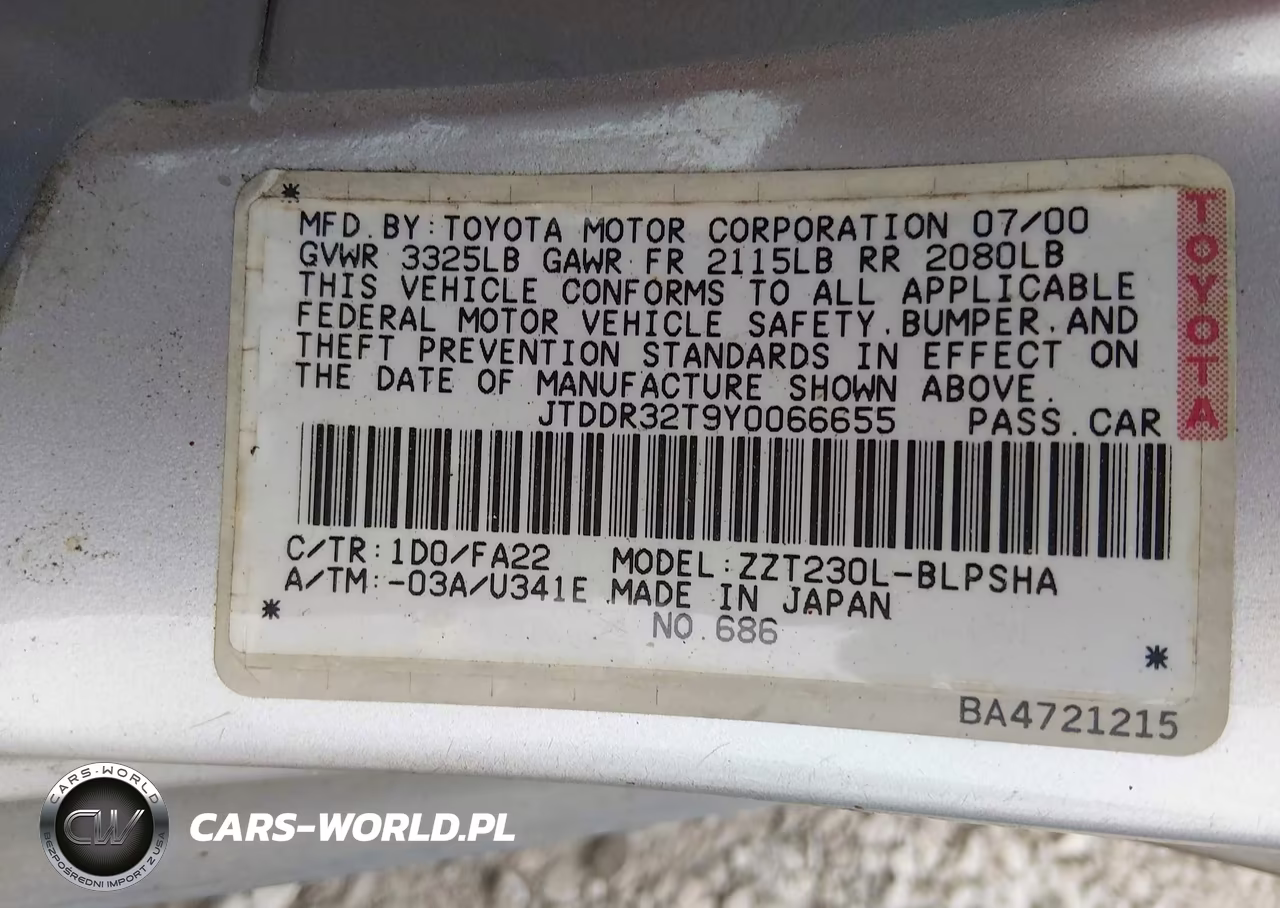 2000 Toyota Celica Gt VIN:JTDDR32T9Y0066655 - 9