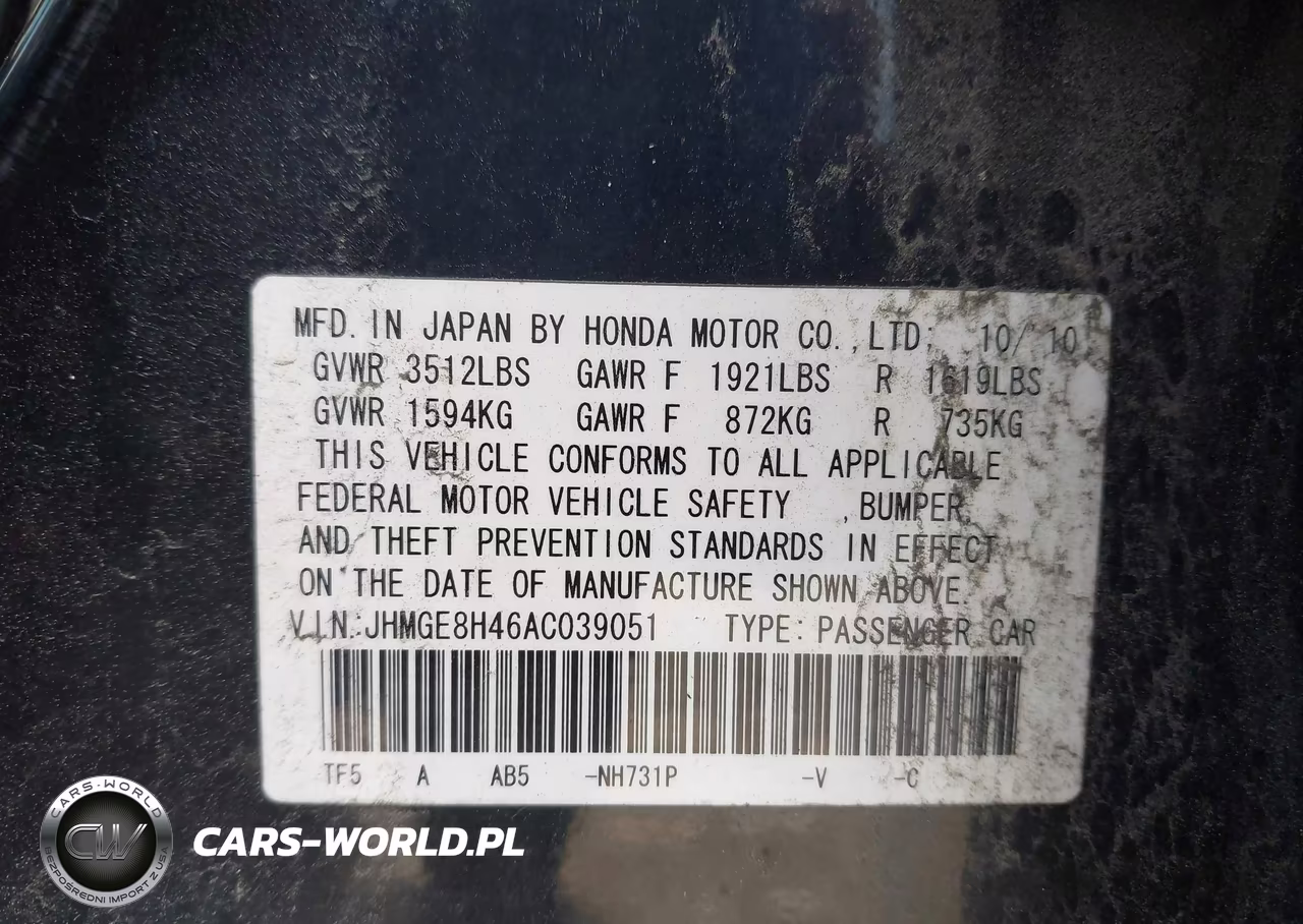 2010 Honda Fit Sport VIN:JHMGE8H46AC039051 - 9
