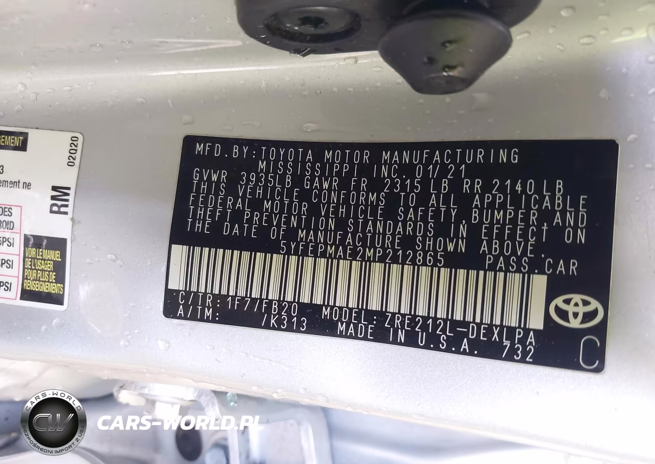 2021 Toyota Corolla Le VIN:5YFEPMAE2MP212865 - 9