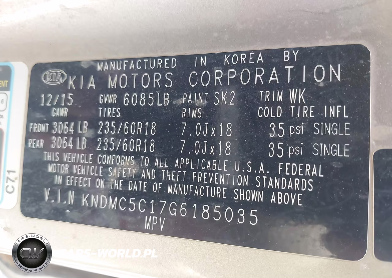 2016 Kia Sedona Ex VIN:KNDMC5C17G6185035 - 9