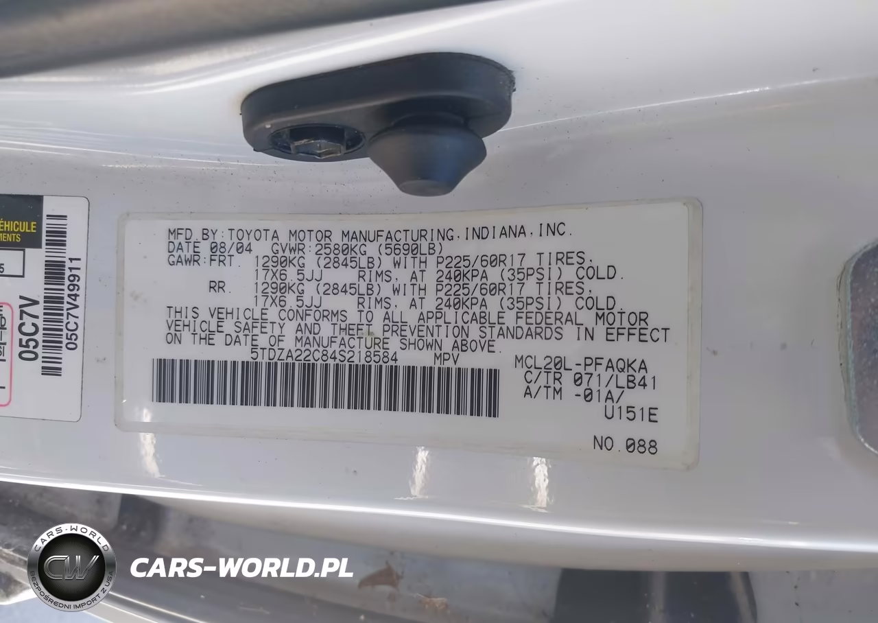 2004 Toyota Sienna Xle VIN:5TDZA22C84S218584 - 9