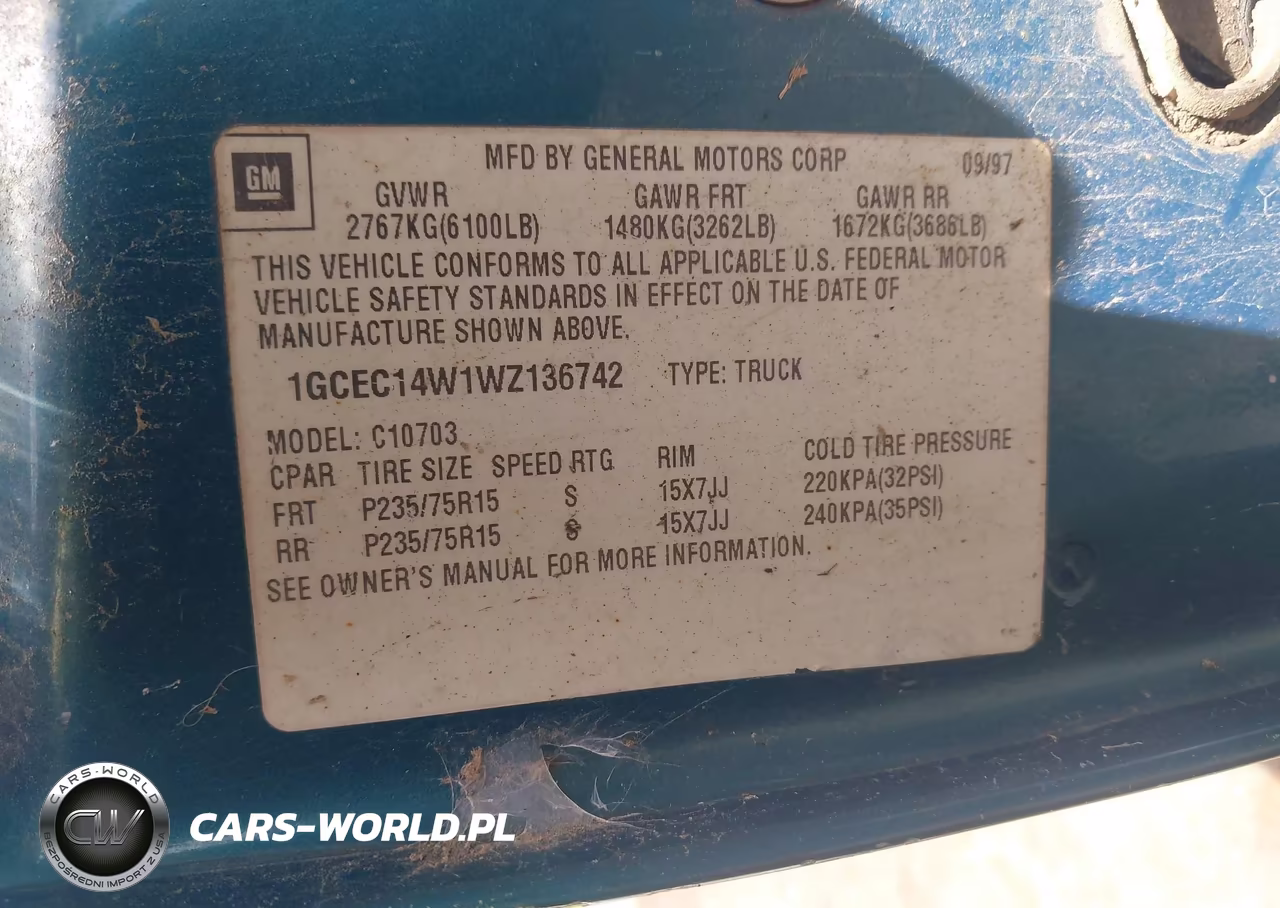 1998 Chevrolet C1500 Fleetside VIN:1GCEC14W1WZ136742 - 9