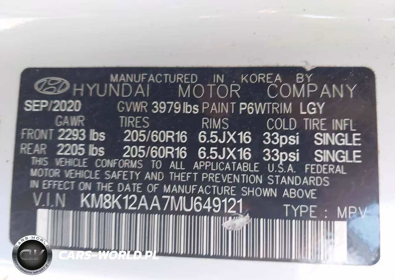 2021 Hyundai Kona Se VIN:KM8K12AA7MU649121 - 9