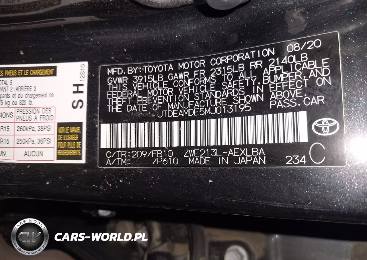 2021 Toyota Corolla Hybrid Le VIN:JTDEAMDE5MJ013195 - 9
