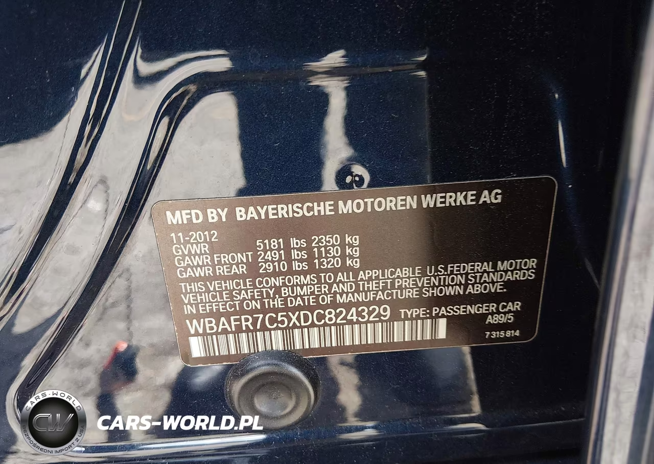 2013 BMW 535I VIN:WBAFR7C5XDC824329 - 9