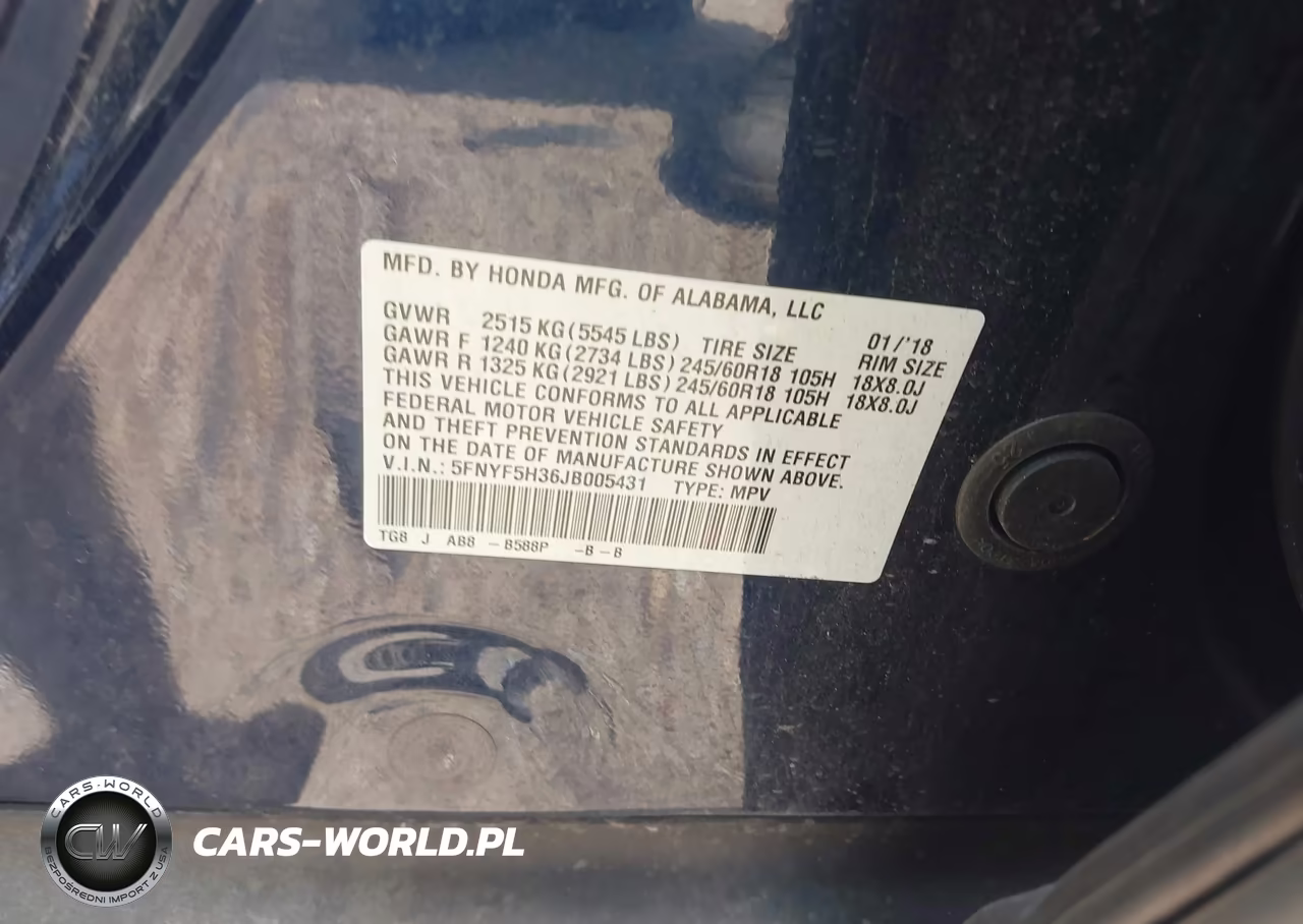2018 Honda Pilot Ex VIN:5FNYF5H36JB005431 - 9