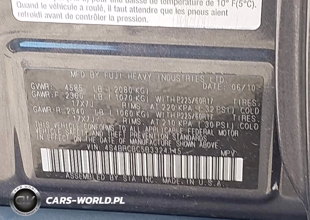 2011 Subaru Outback 2.5I Premium VIN:4S4BRCBC5B3324145 - 9