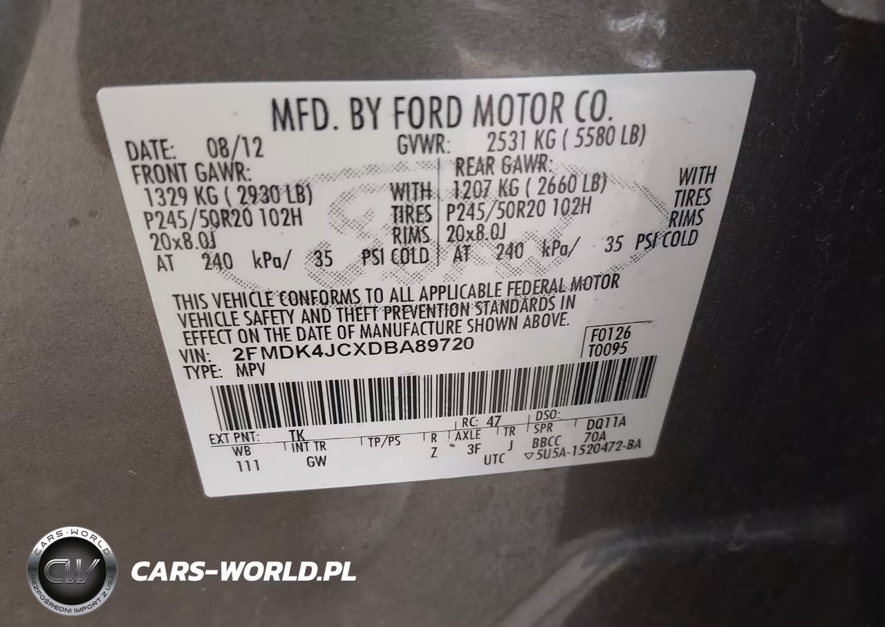 2013 Ford Edge Sel VIN:2FMDK4JCXDBA89720 - 9