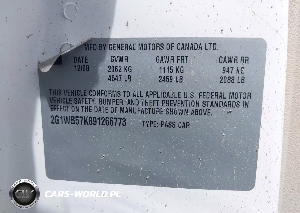2009 Chevrolet Impala Ls VIN:2G1WB57K891266773 - 9