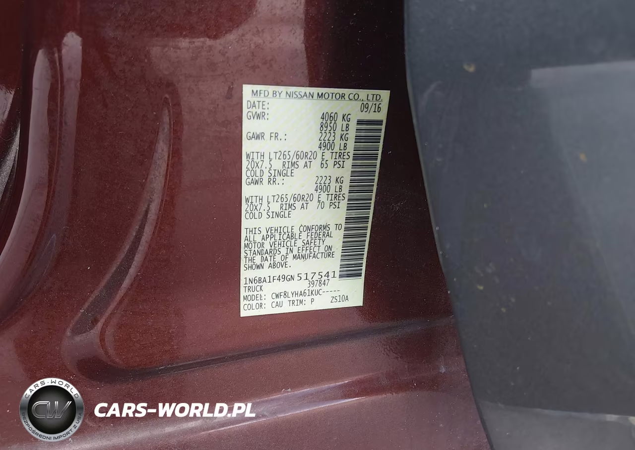 2016 Nissan Titan Xd Platinum Reserve Diesel VIN:1N6BA1F49GN517541 - 9