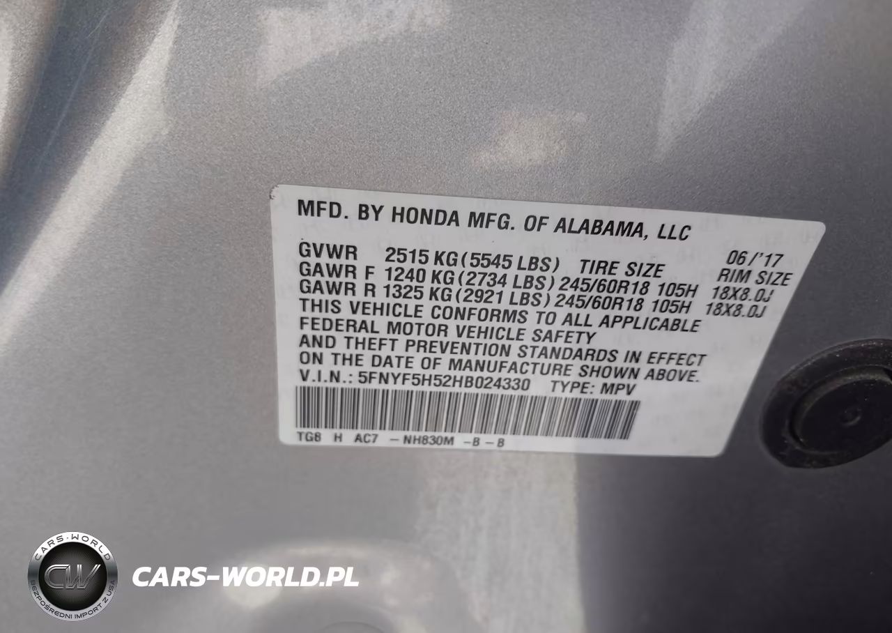 2017 Honda Pilot Ex-L VIN:5FNYF5H52HB024330 - 9