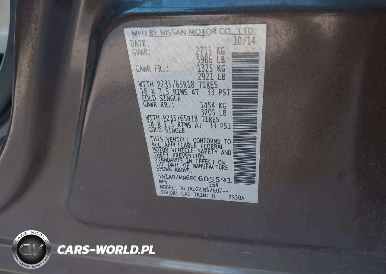 2015 Nissan Pathfinder Sl VIN:5N1AR2MN6FC605591 - 9