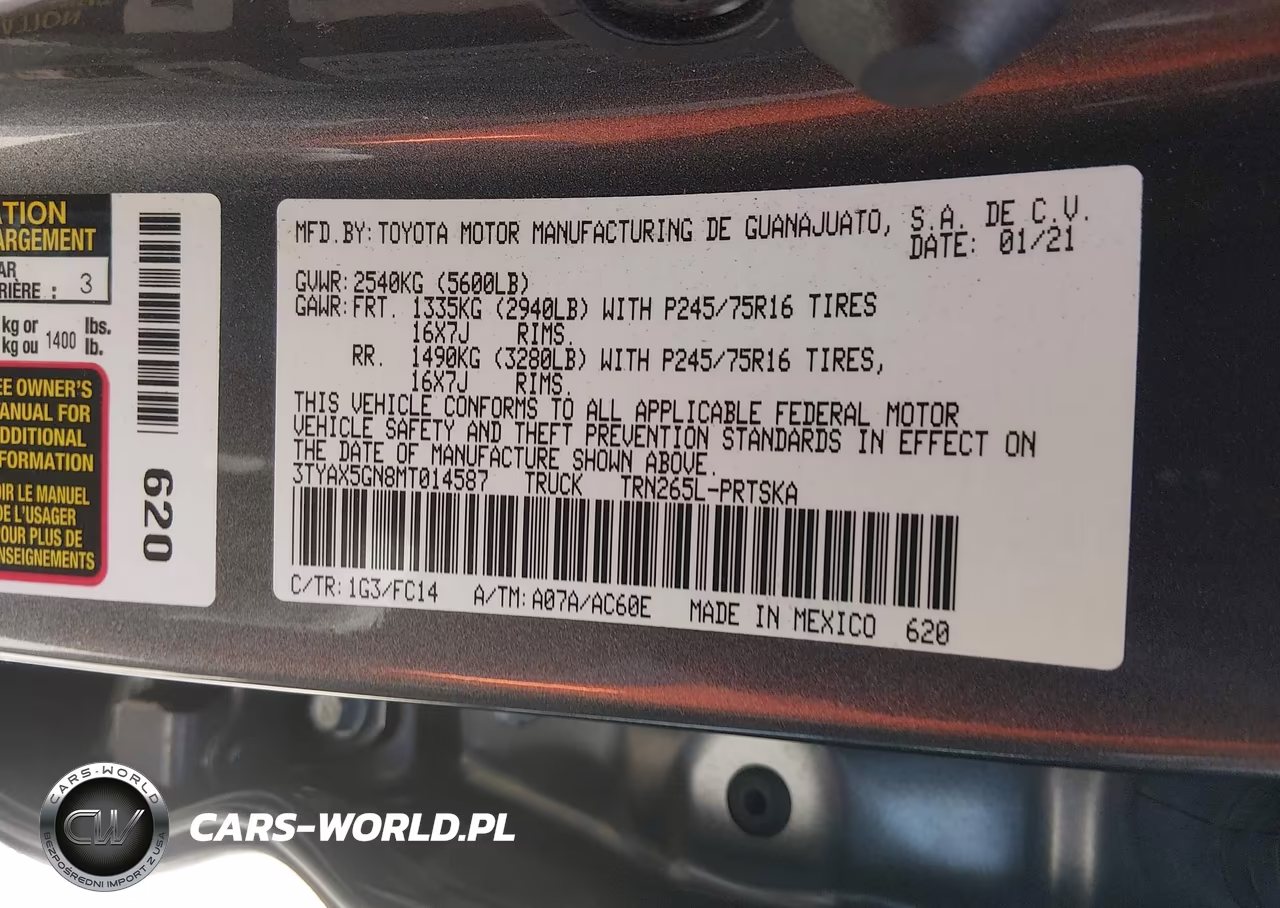 2021 Toyota Tacoma Sr5 VIN:3TYAX5GN8MT014587 - 9