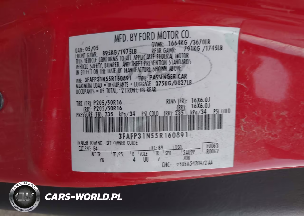 2005 Ford Focus Zx3 VIN:3FAFP31N55R160891 - 9