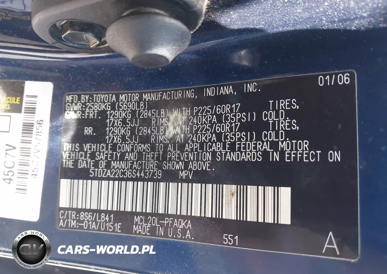 2006 Toyota Sienna Xle VIN:5TDZA22C36S443739 - 9