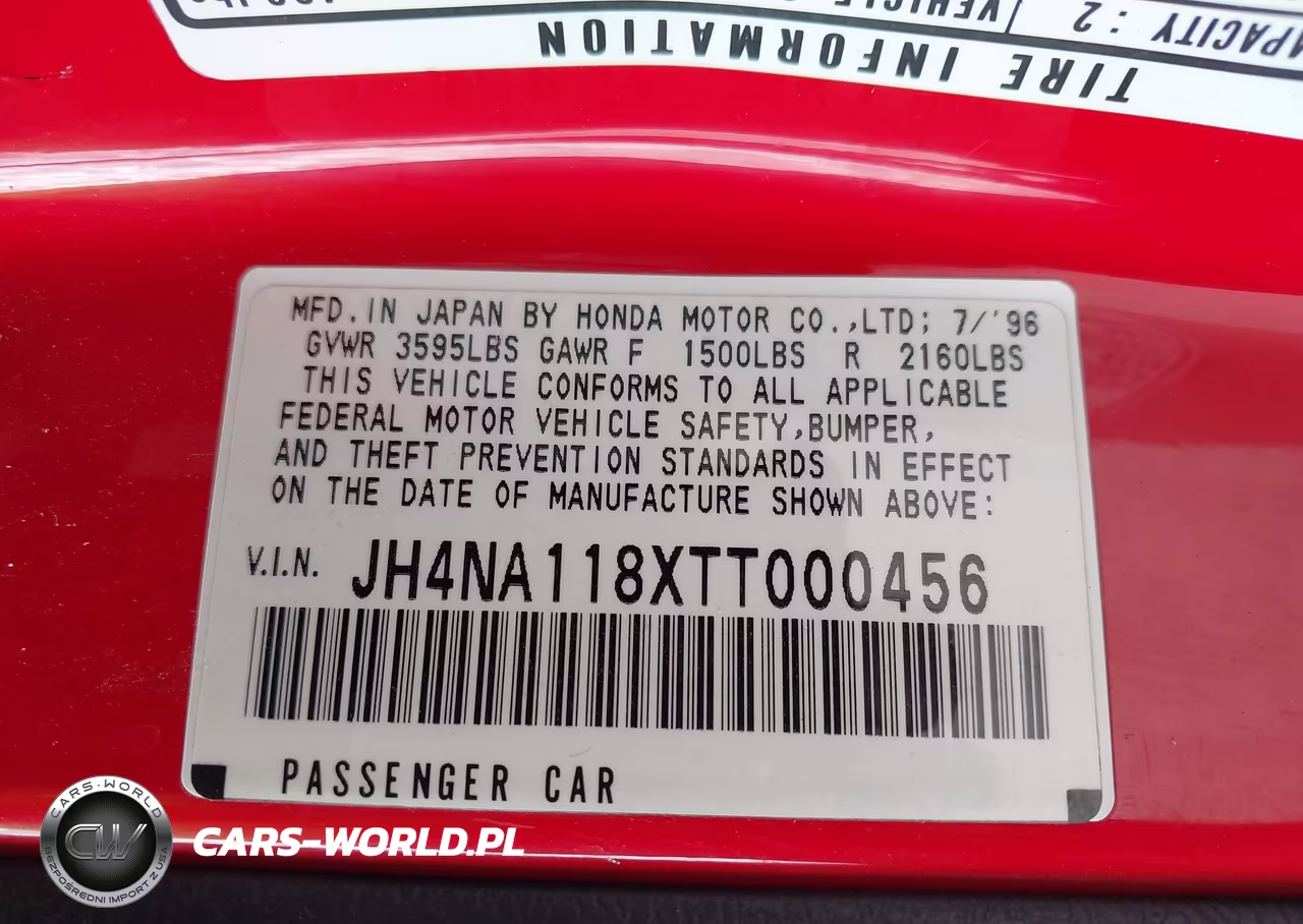 1996 Acura Nsx T VIN:JH4NA118XTT000456 - 9