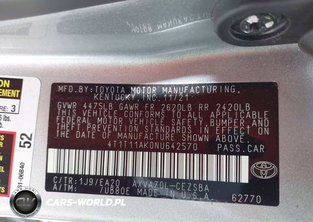 2022 Toyota Camry Se VIN:4T1T11AK0NU642570 - 9
