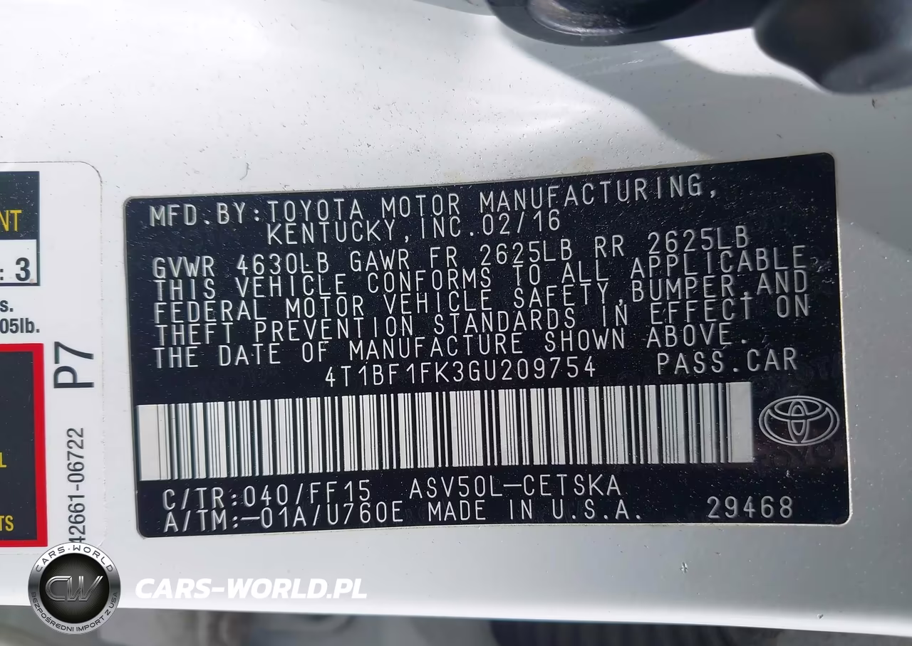 2016 Toyota Camry Se VIN:4T1BF1FK3GU209754 - 9