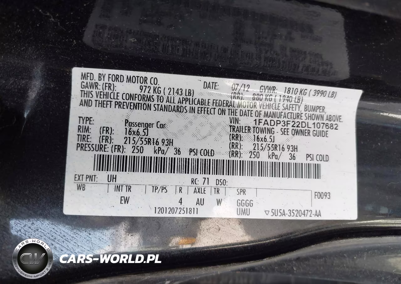 2013 Ford Focus Se VIN:1FADP3F22DL107682 - 9