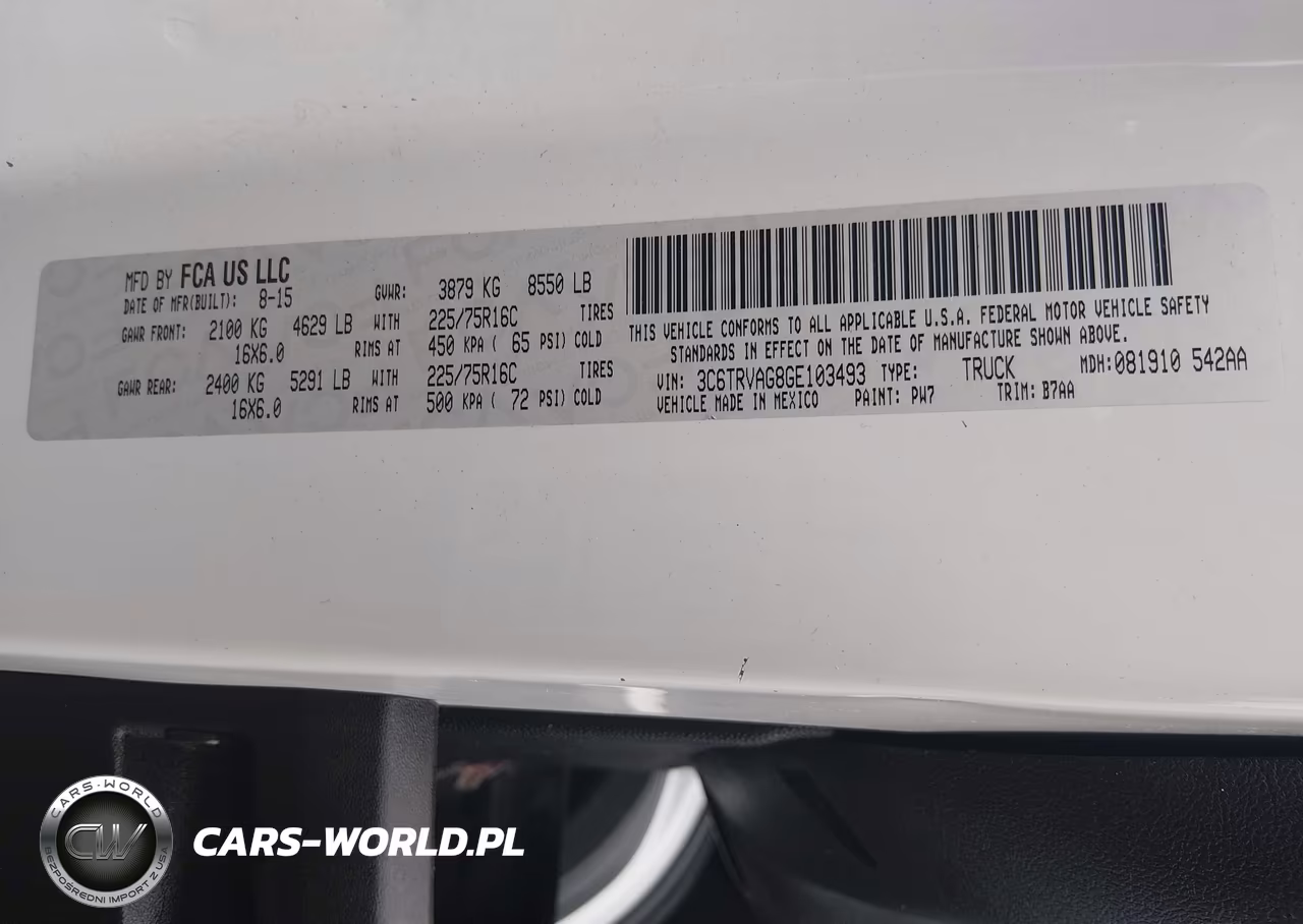 2016 Ram Promaster 1500 Low Roof VIN:3C6TRVAG8GE103493 - 9