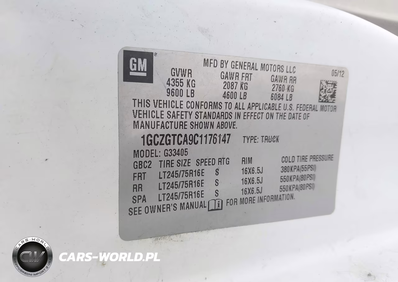 2012 Chevrolet Express 3500 Work Van VIN:1GCZGTCA9C1176147 - 9