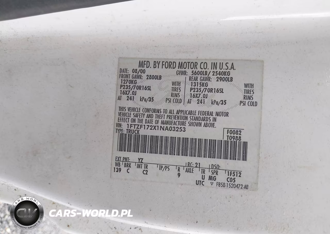 2001 Ford F-150 Xl-Xlt VIN:1FTZF172X1NA03253 - 9