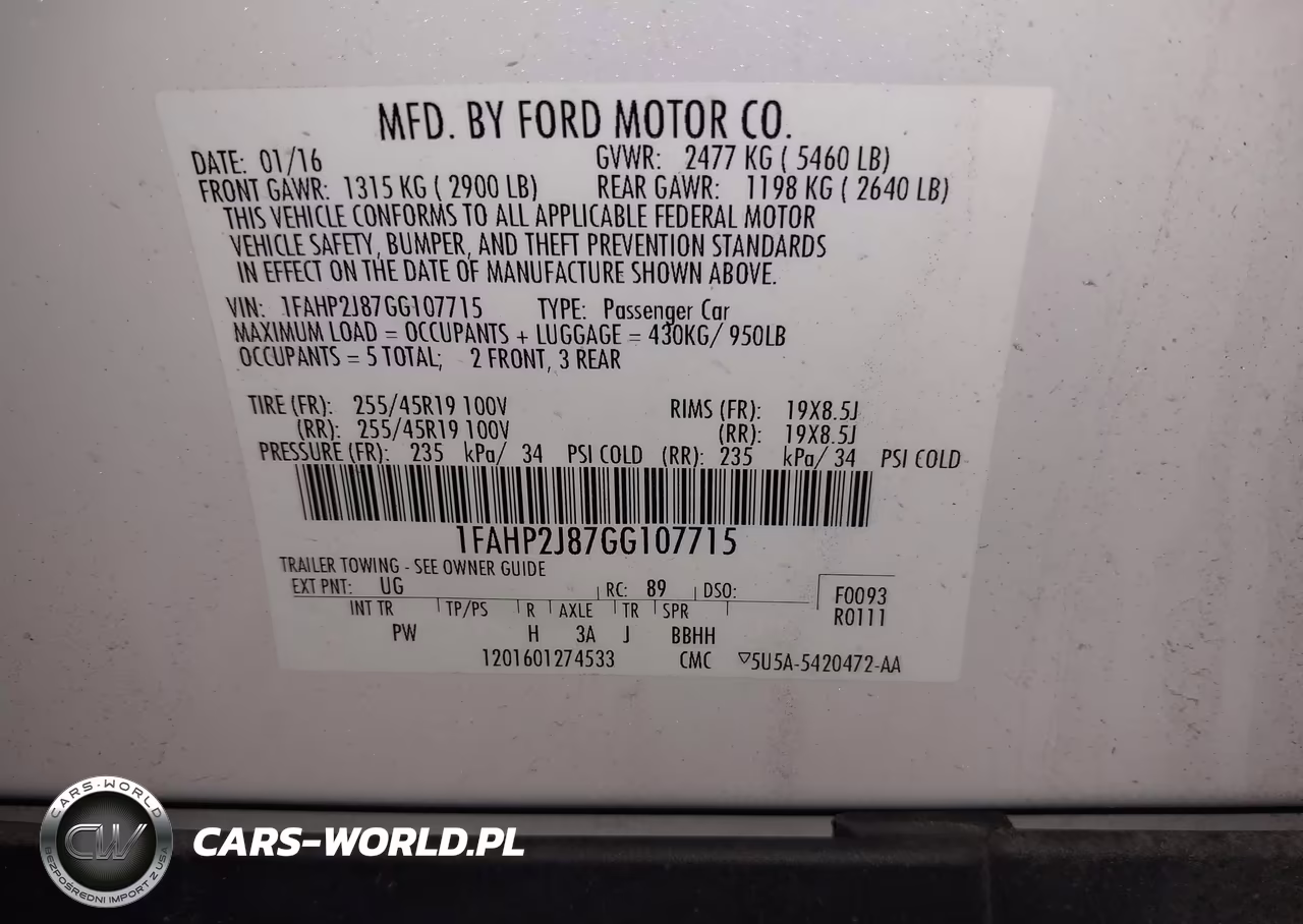 2016 Ford Taurus Limited VIN:1FAHP2J87GG107715 - 9