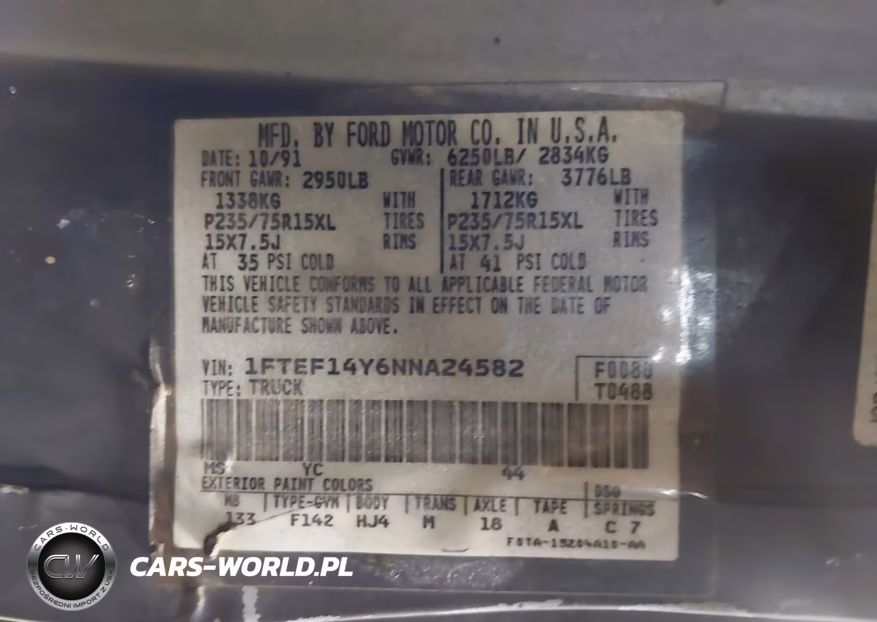 1992 Ford F150 VIN:1FTEF14Y6NNA24582 - 9