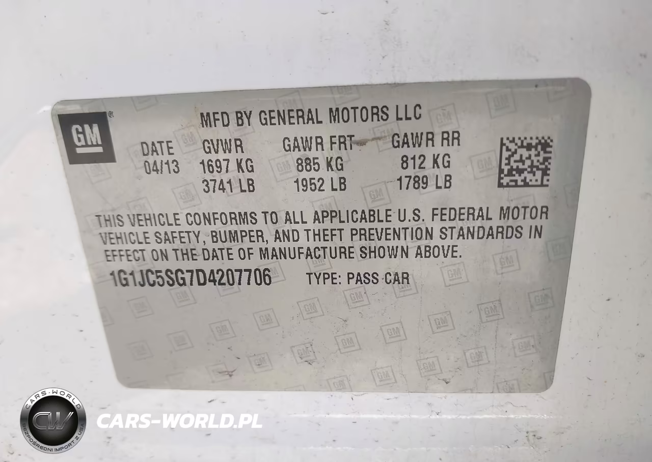 2013 Chevrolet Sonic Lt Auto VIN:1G1JC5SG7D4207706 - 9