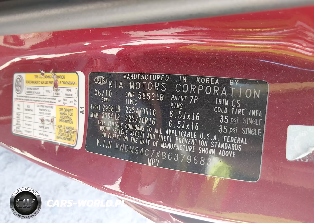 2011 Kia Sedona Lx VIN:KNDMG4C7XB6379683 - 9