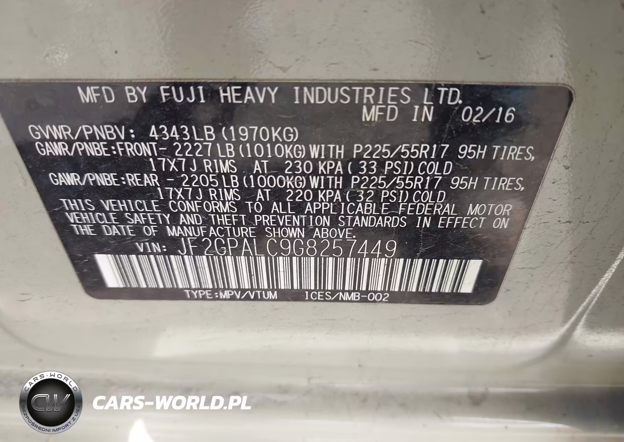 2016 Subaru Crosstrek 2.0I Limited VIN:JF2GPALC9G8257449 - 9