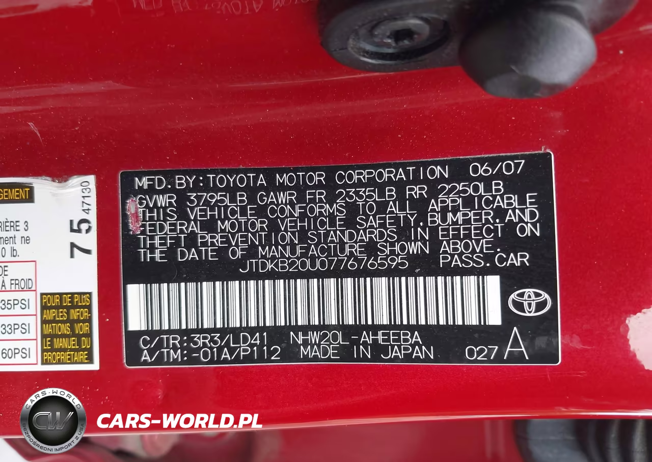 2007 Toyota Prius VIN:JTDKB20U077676595 - 9