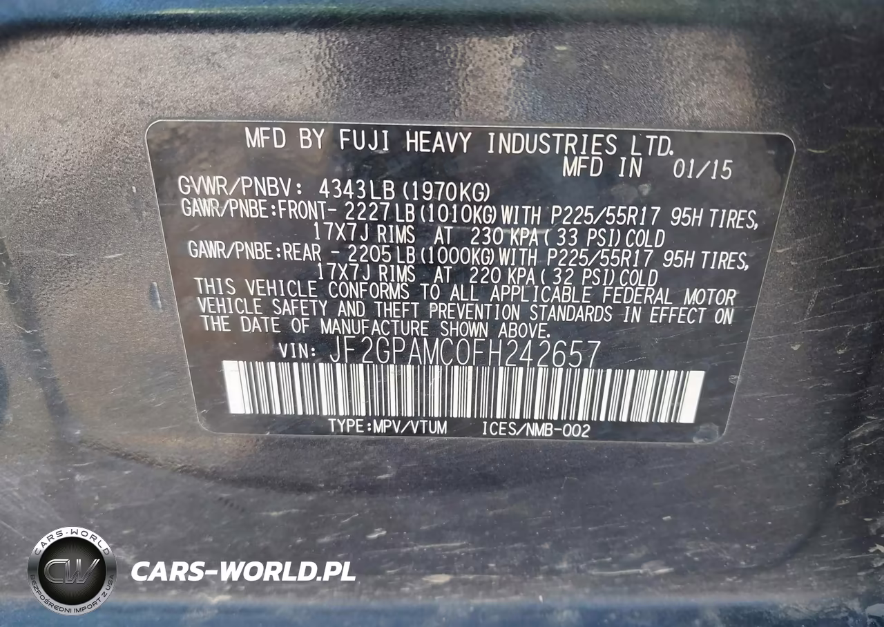 2015 Subaru Xv Crosstrek 2.0I Limited VIN:JF2GPAMC0FH242657 - 9