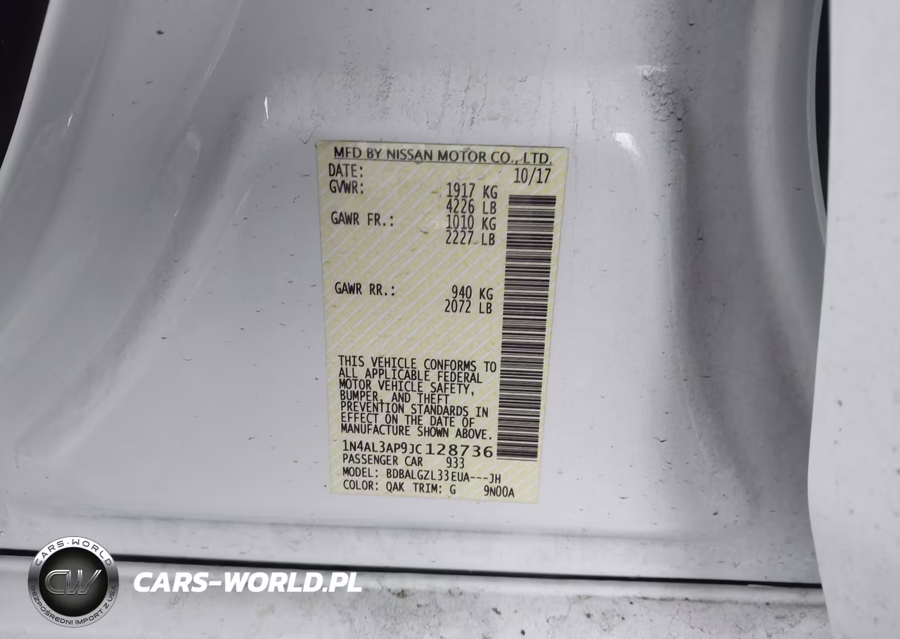 2018 Nissan Altima 2.5 S VIN:1N4AL3AP9JC128736 - 9