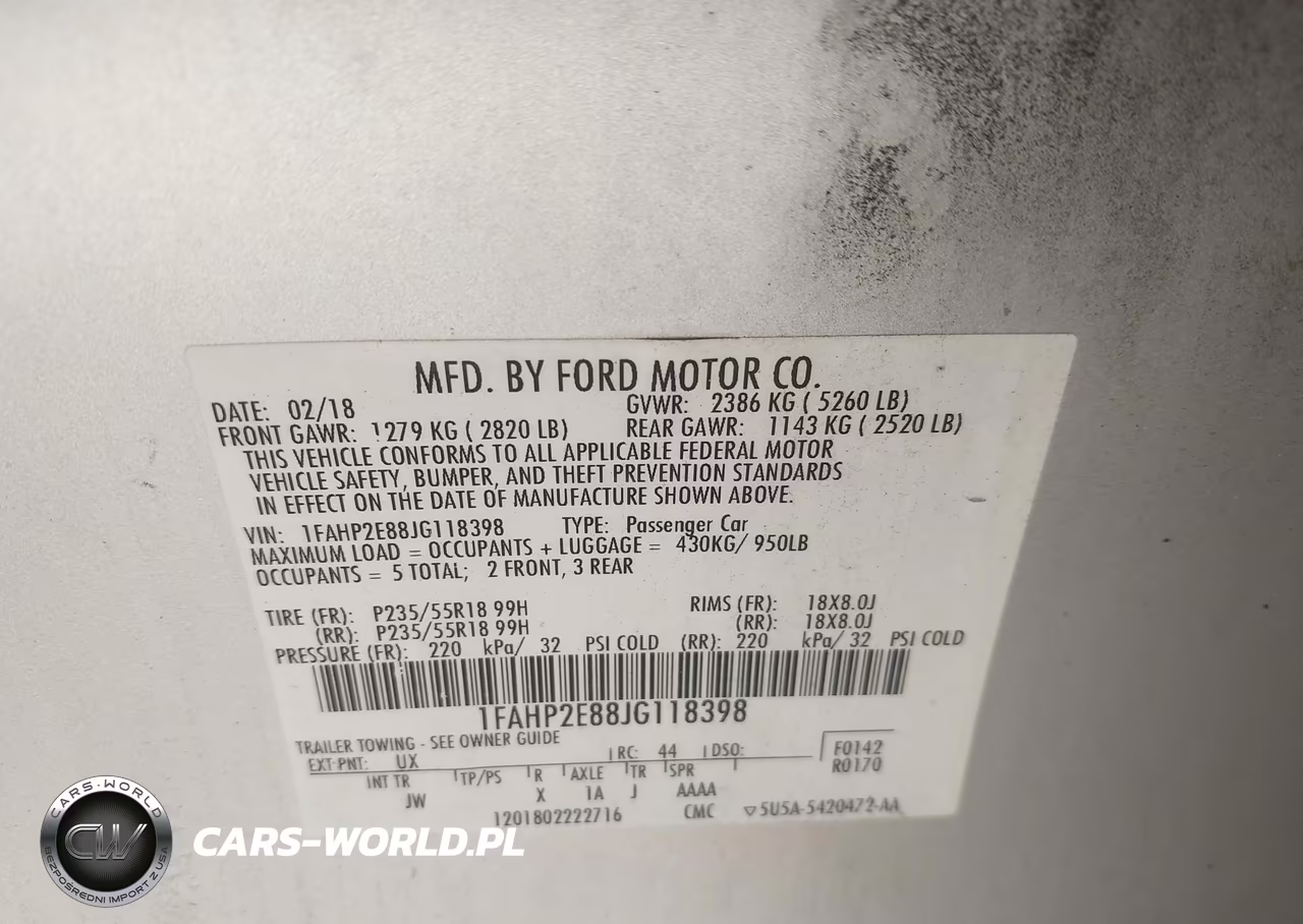 2018 Ford Taurus Sel VIN:1FAHP2E88JG118398 - 9