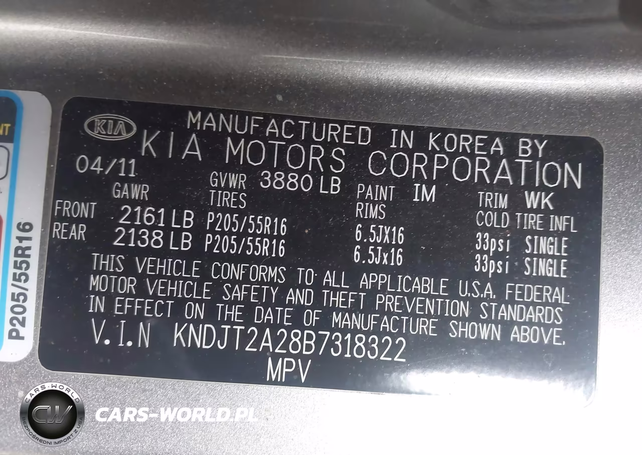 2011 Kia Soul + VIN:KNDJT2A28B7318322 - 9