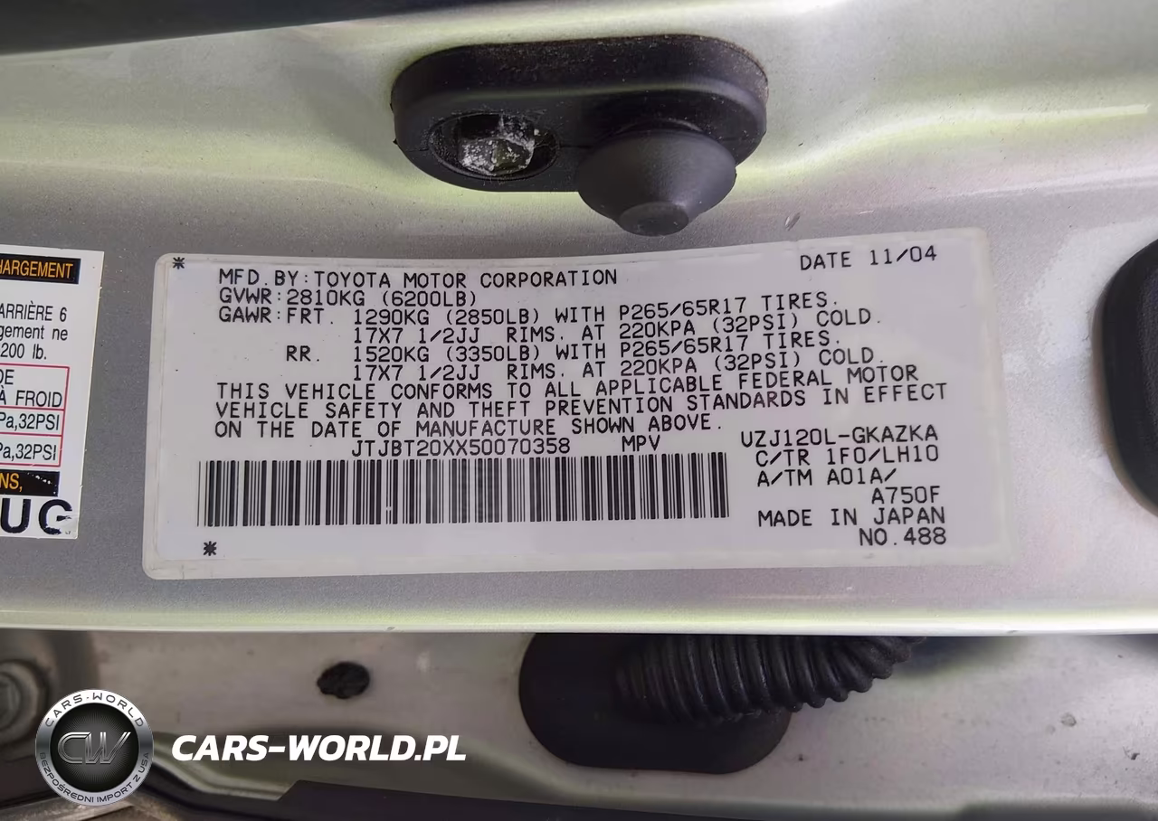2005 Lexus Gx 470 VIN:JTJBT20XX50070358 - 9
