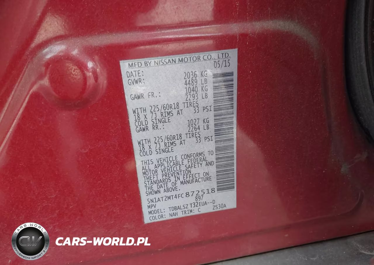 2015 Nissan Rogue Sl VIN:5N1AT2MT4FC872518 - 9