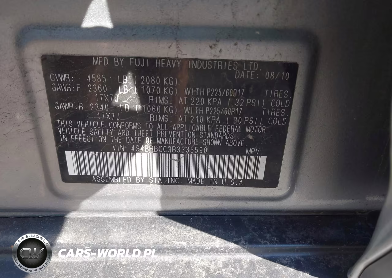 2011 Subaru Outback 2.5I Premium VIN:4S4BRBCC3B3335590 - 9