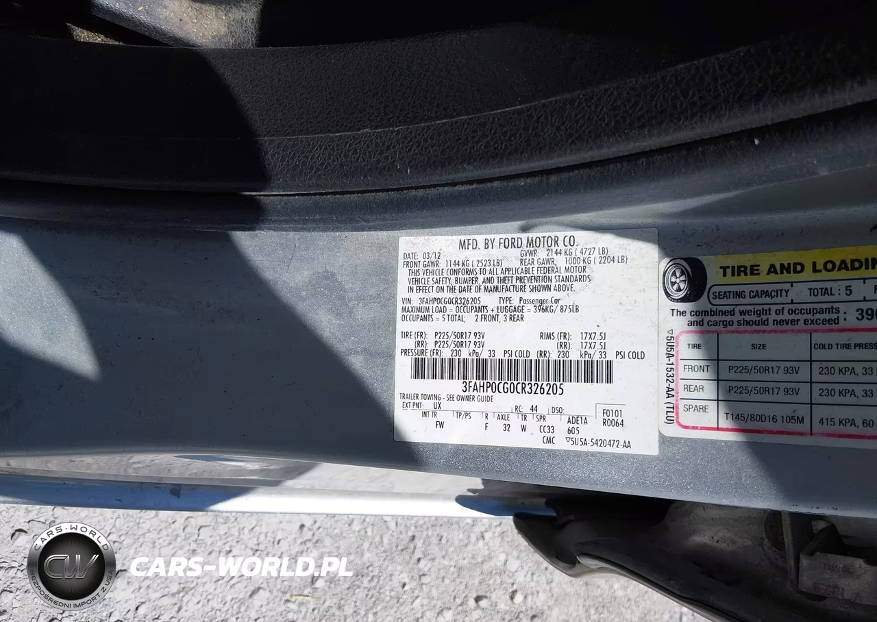 2012 Ford Fusion Sel VIN:3FAHP0CG0CR326205 - 9