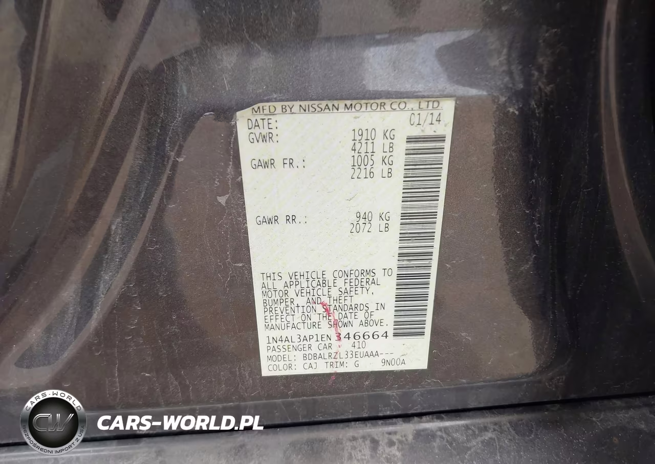 2014 Nissan Altima 2.5 S VIN:1N4AL3AP1EN346664 - 9