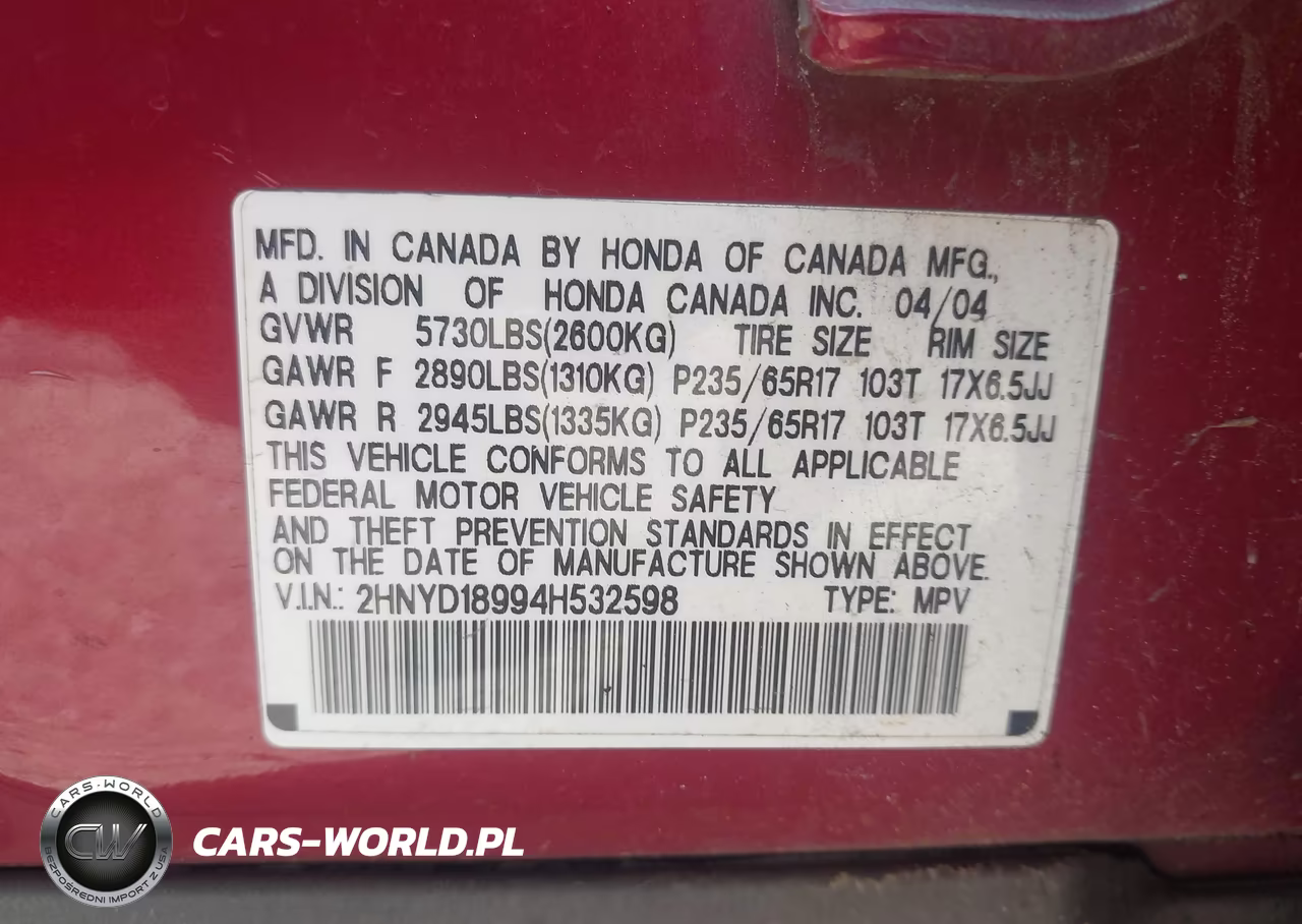 2004 Acura Mdx VIN:2HNYD18994H532598 - 9