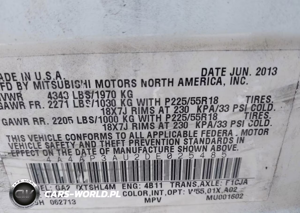 2013 Mitsubishi Outlander Sport Es VIN:4A4AP3AU2DE025485 - 9