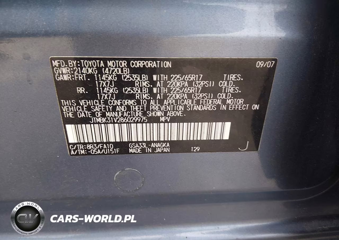 2008 Toyota Rav4 Limited V6 VIN:JTMBK31V286029975 - 9