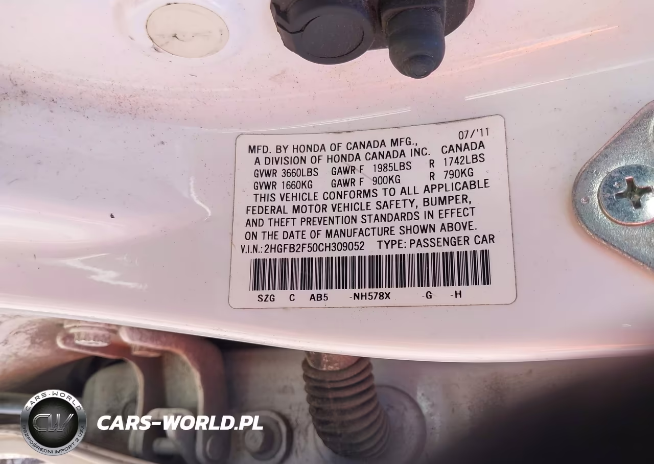2012 Honda Civic Lx VIN:2HGFB2F50CH309052 - 9