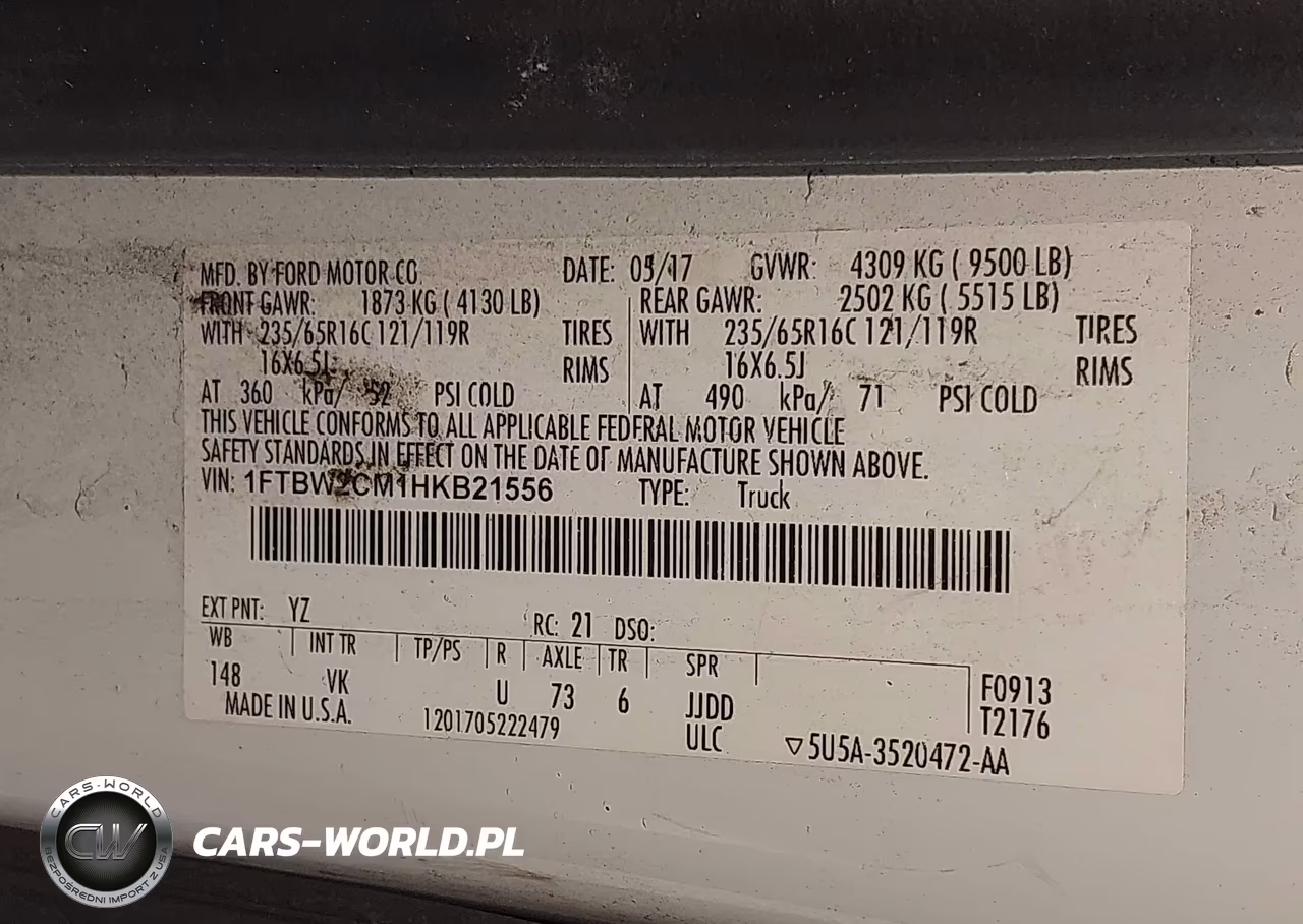 2017 Ford Transit-350 VIN:1FTBW2CM1HKB21556 - 9