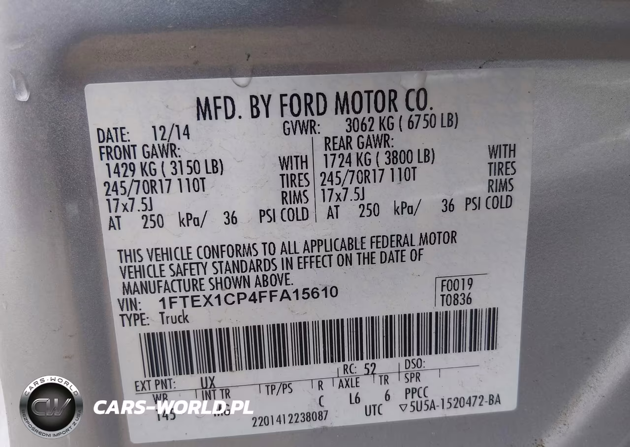 2015 Ford F-150 Xlt VIN:1FTEX1CP4FFA15610 - 9