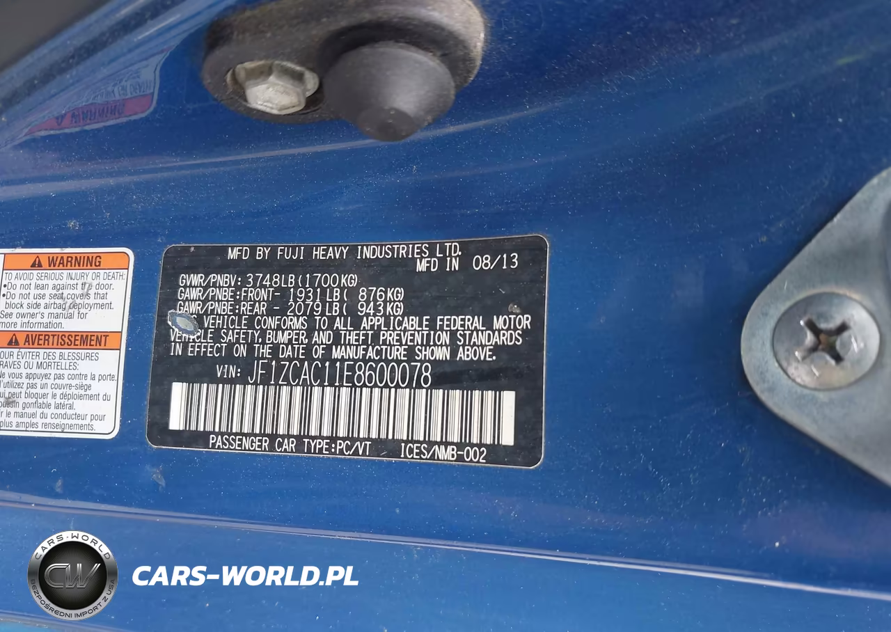 2014 Subaru Brz Limited VIN:JF1ZCAC11E8600078 - 9